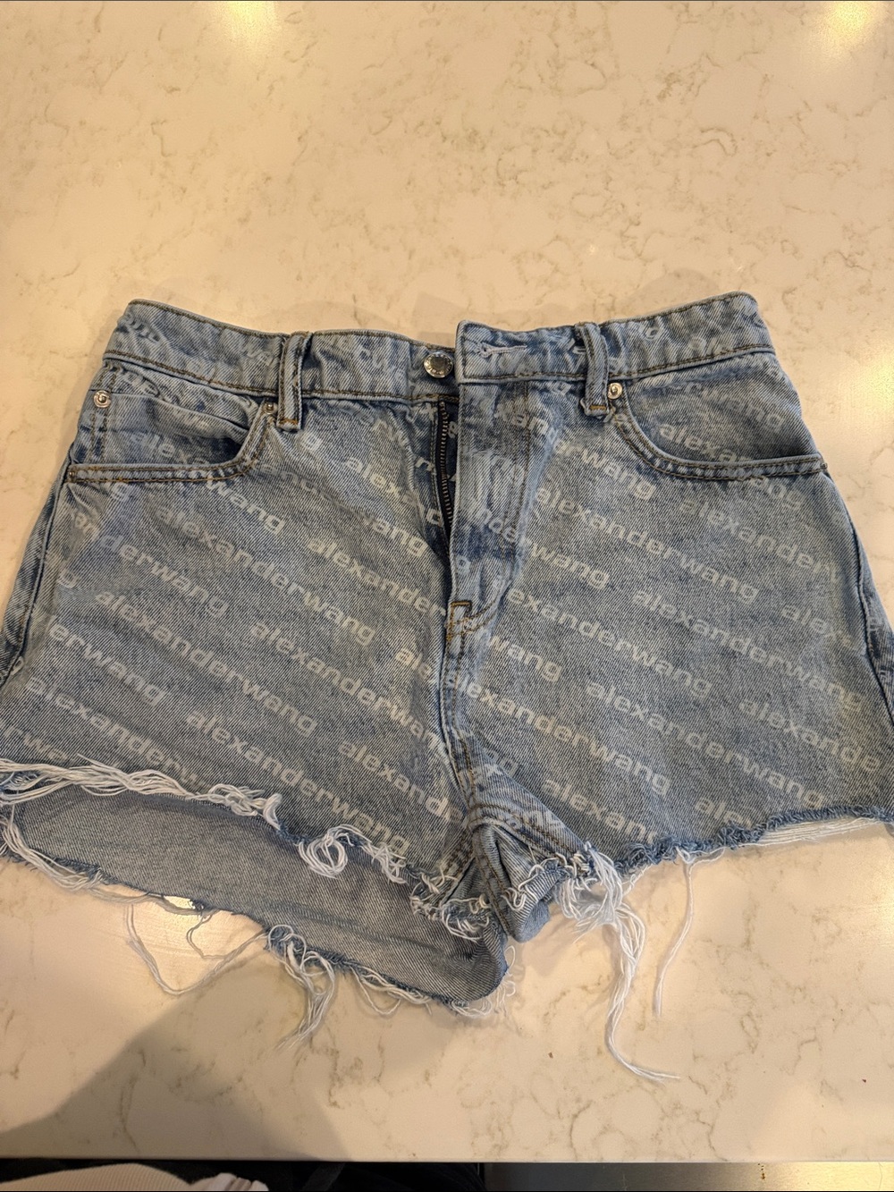 Alexander wang Bite Logo Cutoff Denim Shorts